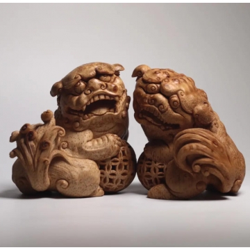 光阴木语 · 自然肌理木雕摆件